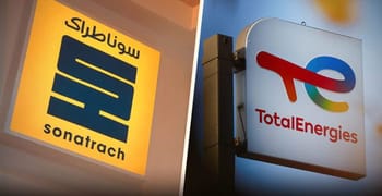 Logos de Sonatrach et TotalEnergies lors de la signature d'accords.