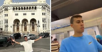 Jeune homme dans le métro d’Alger, environnement propre et moderne.