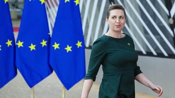 La Première ministre danoise lors d'une déclaration officielle.