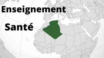 Carte de l'Algérie en surbrillance dans un contexte mondial.