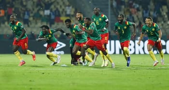 Les joueurs du Cameroun lors d'un match de qualification CAN 2023.
