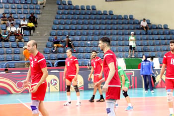 Équipe d'Égypte en finale de volleyball lors du Championnat d’Afrique 2023.