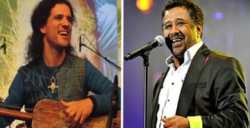Cheb Khaled et Djamel Laroussi en performance à Montréal.