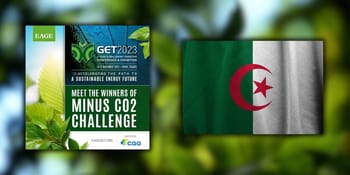 Drapeau algérien avec logo du concours MINUS CO2 2023.