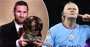 Lionel Messi avec le Ballon d'Or 2023 lors de la cérémonie.
