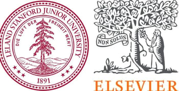 Logo de l'université de Stanford avec arbre et texte en allemand.