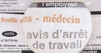 Avis d'arrêt de travail médical pour salariés en France.