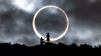 Cercle de soleil lors de l'éclipse solaire du 14 octobre 2023.