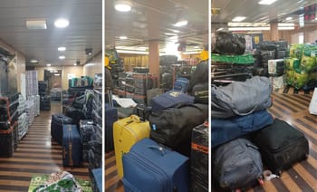 Sacs de voyage saisis par la Douane dans un entrepôt en Algérie.