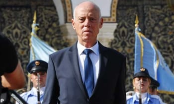 Kais Saied, président tunisien, lors d'une cérémonie officielle en Tunisie.