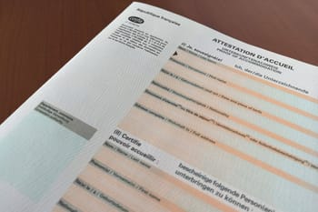 Formulaire officiel d'attestation d'accueil pour la France.