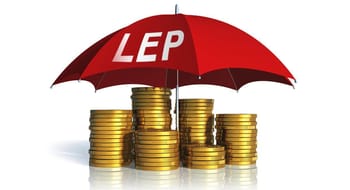 Argent et parapluie rouge avec le texte LEP pour les Algériens en France.