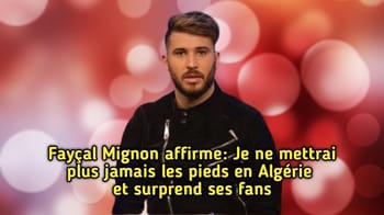 "Fayçal Mignon choque ses Fans :« Je ne mettrai plus jamais les pieds en Algérie » (vidéo) Fayçal Mignon lors d'une interview, déclaration forte sur l'Algérie.