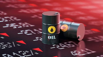 Baril de pétrole avec graphique de prix en arrière-plan.