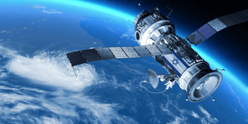Satellite espion israélien en orbite avec la Terre en arrière-plan.
