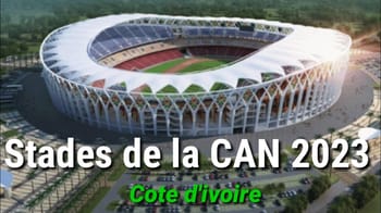 Vue aérienne du stade principal de la CAN 2023 en Côte d'Ivoire.