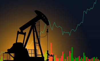 Tirelire et graphique de prix du pétrole en hausse.