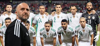 L'équipe d'Algérie de football lors d'un match important.