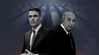 Pedro Sánchez et Abdelmadjid Tebboune lors d'une rencontre diplomatique.