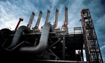 Installation industrielle de gaz naturel en Algérie.