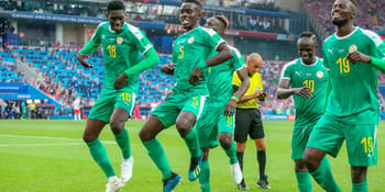 Équipe du Sénégal de football lors d'un match de la CAN 2023.