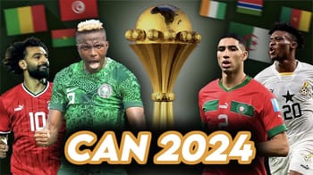 Joueurs de football africains célébrant la victoire de la CAN 2024.