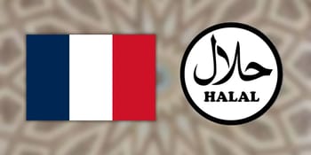 Drapeau français avec symbole Halal pour la sensibilisation.