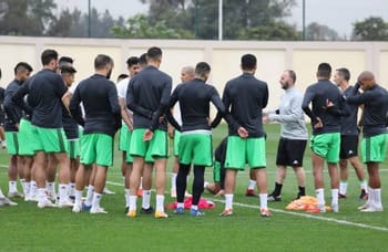 L'équipe d'Algérie en séance d'entraînement avant la CAN 2023.