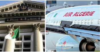 Avion Air Algérie et bâtiment officiel algérien.
