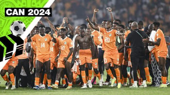 Les joueurs de la Côte d'Ivoire célèbrent leur qualification en demi-finale de la CAN 2023.