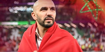 Brahim Diaz avec le drapeau marocain lors d'un match important.