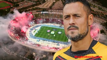 Stade 5 Juillet avec ambiance festive et supporters.