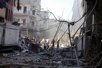 Dégâts importants dans une zone de conflit à Gaza.