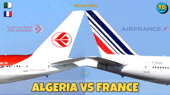 Avions d'Air Algérie et Air France face à face en vol.