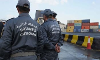 Agents des douanes surveillant le contrôle des containers au port.