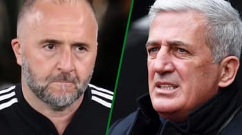 Djamel Belmadi et Vladimir Petkovic, entraîneurs de football.