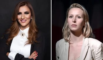 Hana Ghezzar et Marion Maréchal Le Pen lors d'un affrontement politique.