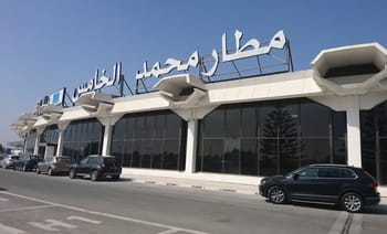 Vue extérieure de l'aéroport Mohammed V à Casablanca, Maroc.