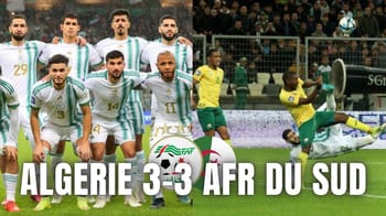L'équipe d'Algérie de football avant le match contre l'Afrique du Sud.
