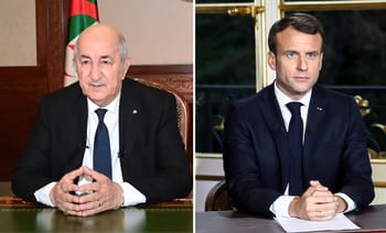 Tebboune et Macron lors d'une rencontre officielle en France.