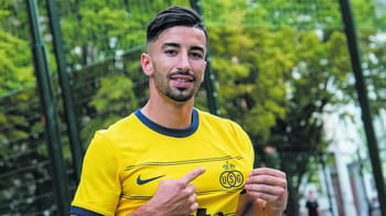 Mohamed Amine Amoura en maillot du Royal Union Saint-Gilloise.