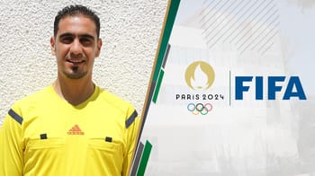 Lahlou Benbraham, arbitre algérien retenu pour la VAR aux JO 2024.