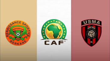 Logos de la CAF, de la Fédération algérienne et de l'USMA.