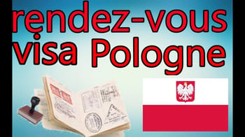 Passeport et visa pour la Pologne avec drapeau polonais.
