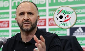 Djamel Belmadi, entraîneur de l'équipe nationale algérienne, en conférence de presse.