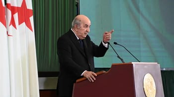 Abdelmadjid Tebboune lors d'un discours politique en Algérie.