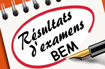 Résultats d'examen BEM 2024, disponibles le 27 juin à 16h00.