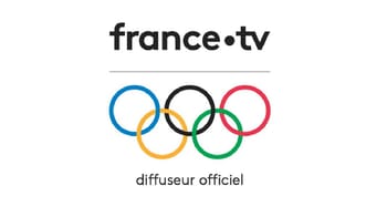 Logo officiel de France TV avec les anneaux olympiques pour les JO 2024.