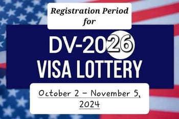 Période d'inscription à la loterie de visa DV 2026 en 2024.