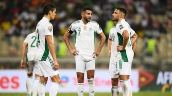 Joueurs de l'équipe nationale algérienne lors d'un match.